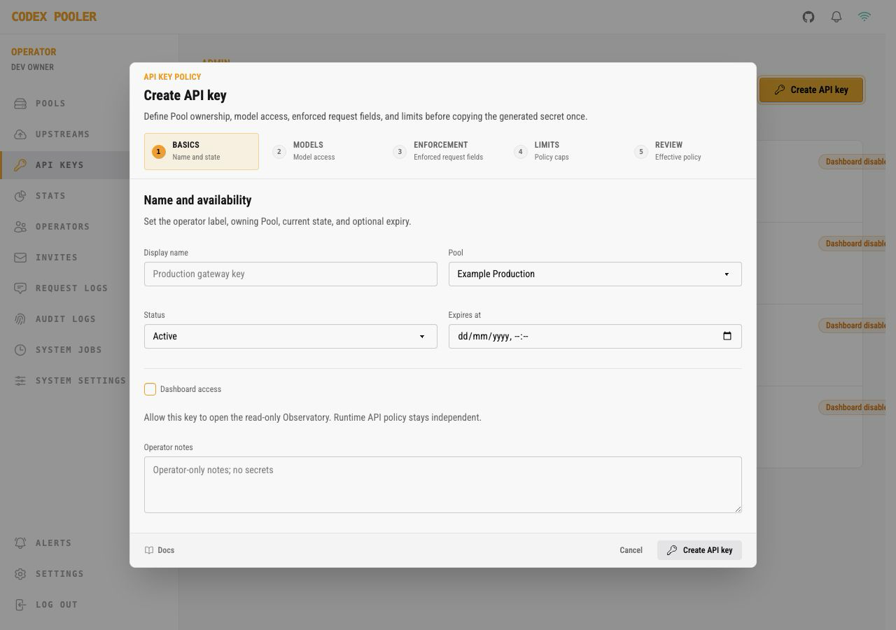 Create API key basics step