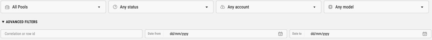 Request logs filters